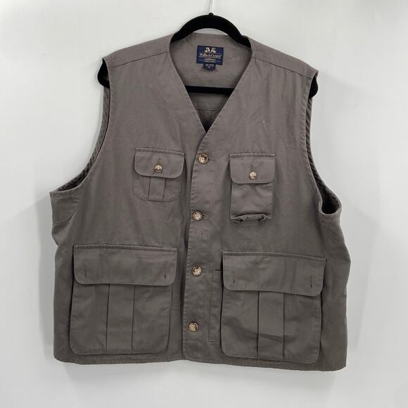 Willis & Geiger cotton dark khaki vest